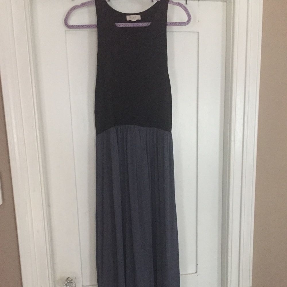 Black & Steel Blue Maxi Dress